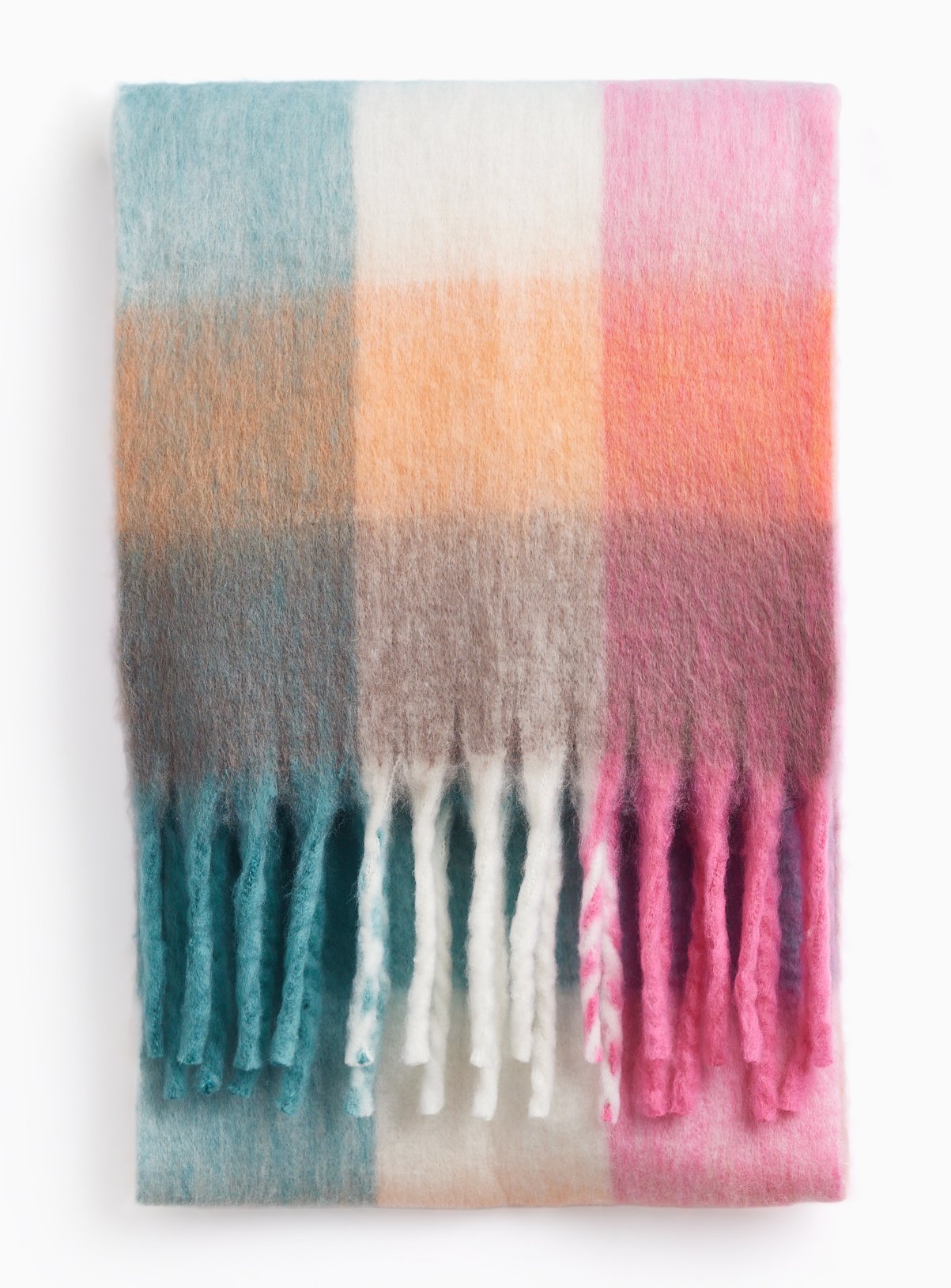 Multi Checked Heavyweight Fringe Scarf One Size - Image 2 thumbnail